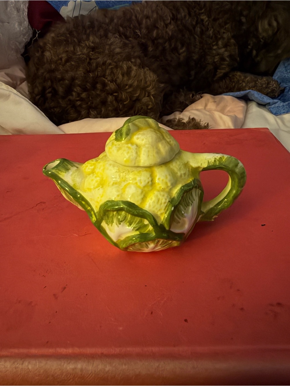 Ceramic Lemon-Shaped Teapot in Yellow and Green